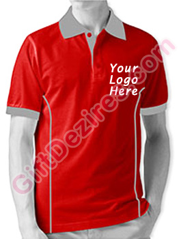 Designer Red and Grey Color Logo Custom T Shirts